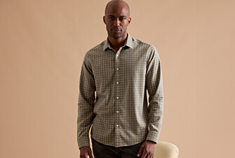 Army green and white Cotton Flannel shirt - ANSILIEN