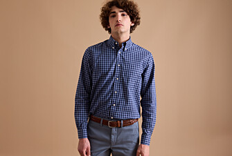 Navy and Nordic blue Cotton Shirt - American collar - ELVIN
