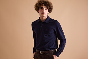 Navy Men's long sleeve polo shirt - ALEC III ML