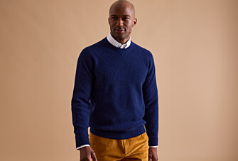 Men's wool round-neck jumper Navy - COLTAN