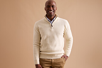 Ecru half-zip wool jumper - KENTHAN