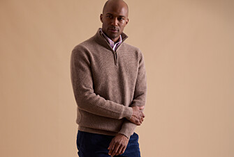 Brown Melange half-zip wool jumper - KENTHAN