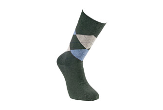 Thick cotton socks with diamond pattern green and blue 