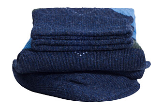 Men's blue mélange & green argyle socks