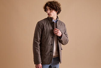Dark Taupe melange Quilted Jacket - THÉOPHILE