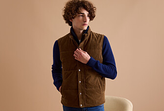Khaki Velvet Down Gilet - HILMAR