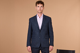 Men's herringbone tweed blazer in navy - LAURIAN