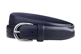 Black leather belt for men - SANDGATE SILVER