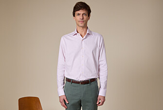 White & Red striped shirt - Italian collar - SANTINO