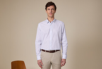 Navy White and Blue striped poplin shirt - CLAIREMONT