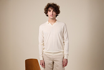 Men's Sweater with Polo Collar, String Color - BRAVLIN