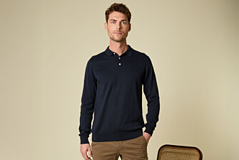 Men’s Dress Knit Pullover Navy  - Polo Collar - BRAIDEN ML