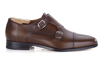 Men’s Double Monk Strap Shoes Caramel Patina - CHEWTON