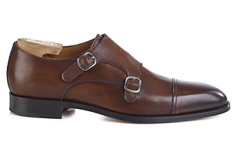 Men’s Double Monk Strap Shoes Cognac Patina - LANGFORD