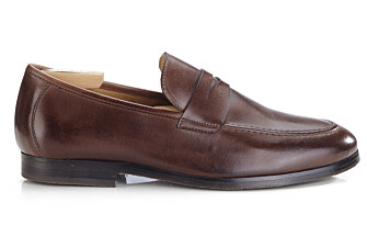 Patina Chocolate Men's penny loafers - Rubber Outsole - DERVIO II GOMME