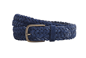Men's braided velvet belt in navy - NORTHGATE