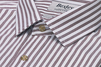 Men's white and chocolate flannel shirt - SIMION II