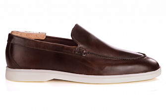 Men's hand-patinated chocolate leather loafer - MANASOTA III