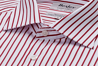 Striped White & Red shirt - Italian collar - DAVIDE CLASSIC