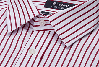 White and Red Shirt – End-on-End Fabric - MILFRED