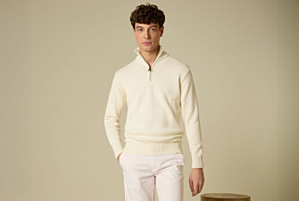 Zip-neck jumper - Ecru - VALDRIK
