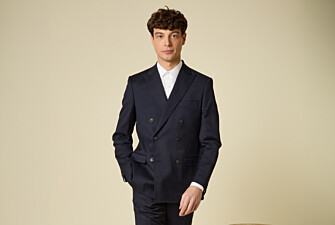 Men's Double-Breasted Jacket -Navy Blue - LAZARE