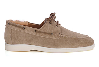 Dark Beige Suede Boat Shoes - MOCKINYA