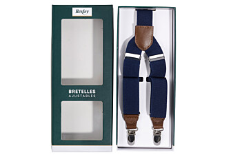 Navy Braces with Chestnut Details