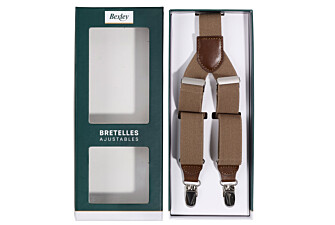 Dark Beige Braces with Chestnut Details