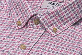Men's checked ecru and red flannel shirt - WILLON