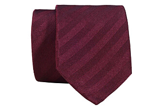 Men's burgundy herringbone silk tie