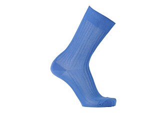 Men's Middle Blue Cotton Dress Socks