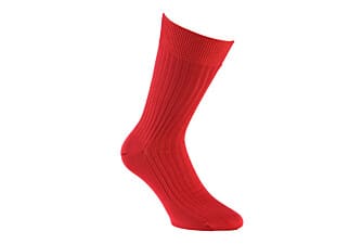 Mercerised Cotton Socks With Ribbing Red
