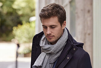 Grey & Ecru light Wool and Cashmere scarf