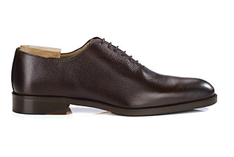 Grained Patina Chocolate Oxford shoes - Leather outsole & rubber pad - PETER
