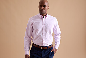 Light Pink Oxford shirt with chest pocket - American collar - HAROLD