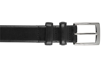 Black Suit Belt for men - RAMSGATE SILVER