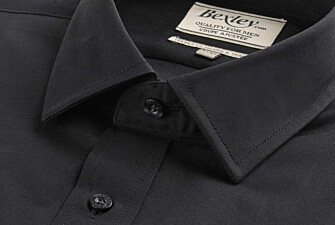 Black Poplin Cotton Shirt - Straight collar - LOUIS