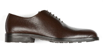 Chocolate Grained Oxford shoes - Rubber outsole - PETER GOMME CITY