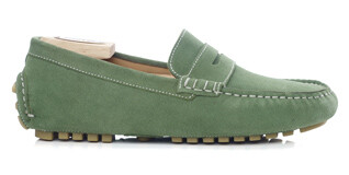 Green Suade Men's Driving Moccasins - FERGUSON