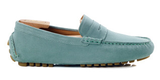 Green Mint Suade Men's Driving Moccassins - FERGUSON
