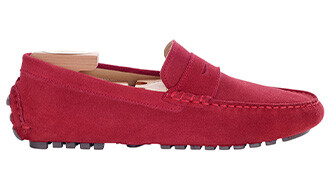 Dark Red Suede Men's Driving Moccassins - FERGUSON
