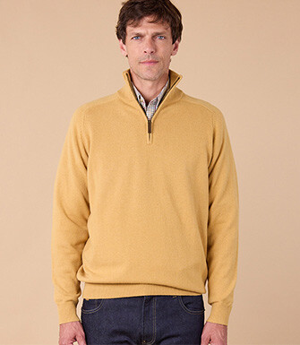 Heather Gold half-zip wool sweater - KENNETH