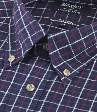 White and red check flannel shirt - LINDSAY