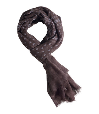 Brown with grey printed pattern