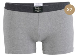 Box of 2 Grey Melange Men's boxers shorts - ELLIOT