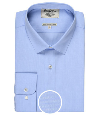 Blue sky shirt 100% cotton - Straight collar - MAXIME CLASSIC