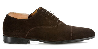 Bitter Chocolate Suede Oxford shoes - Rubber outsole - LENNOX GOMME URBAN