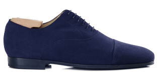 Navy Blue Suede Oxford shoes - Rubber outsole - LENNOX GOMME URBAN