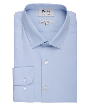 Blue Cotton shirt - Classical collar - LOUIS CLASSIC